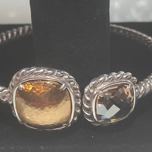 Hinged bangle bracelet citrine and gold accents - Picture 1 of 9